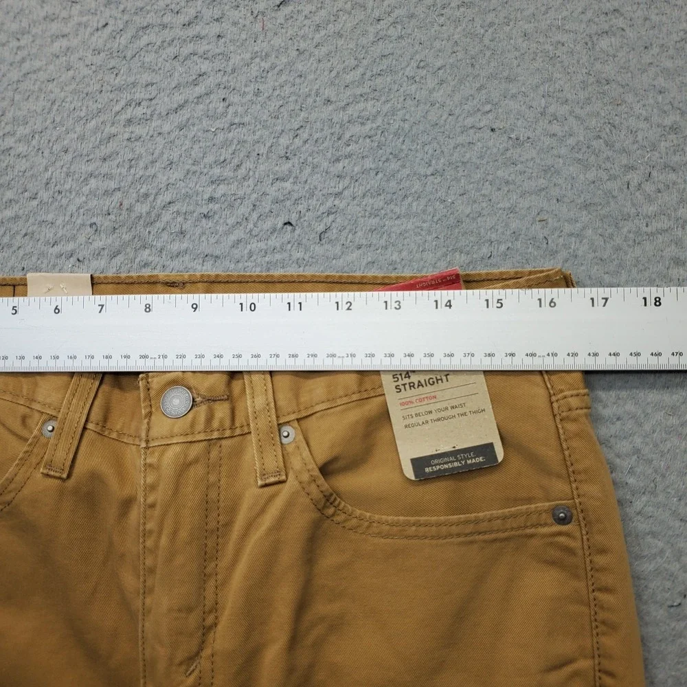 Levi's Jeans Mens 31x32 Brown Denim 514 Red Tab 5-Pocket Straight Leg Grunge